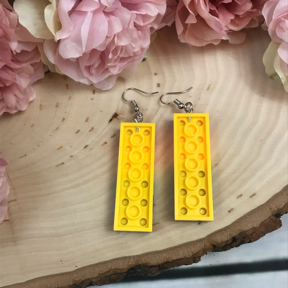 🌈Rainbow LEGO Dangle Earrings - Picture 5 of 6